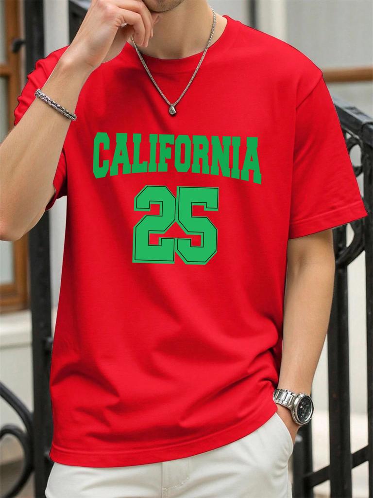 On The 25Th In California Print T Shirt Man Summer ONeck TShirts Casual Cotton Clothes Fashion AllMatch Hip Hop Sportswear