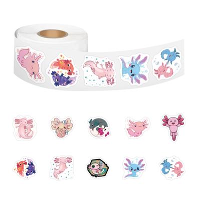 500/Rolle Cartoon Molch Rollenaufkleber Niedliches Tier Kinder DIY Skateboard Koffer Rollenaufkleber