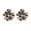 Elegant Floral Leopard Print Acrylic Earrings Women Vintage Style Statement Jewelry