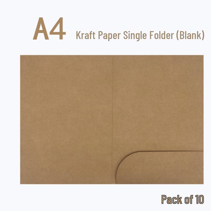 

Set of 10 A4/A5 Hardcover Kraft Paper L-Shaped Folders (Single & Double Pocket)
