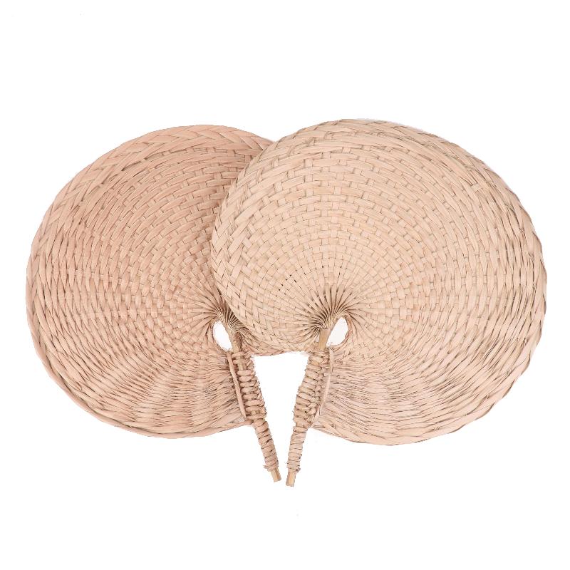 Farmhouse Style Handmade Woven Palm Leaf Fan Wedding Hand Fans For Summer Home Decoration Beach Parties Outdoor Events