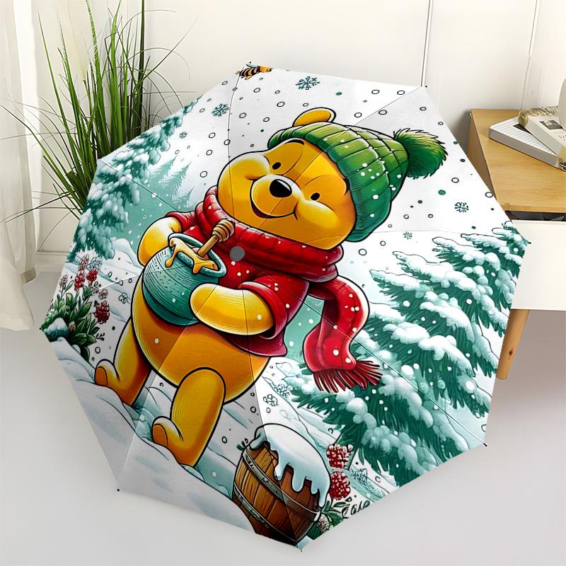 

Winnie and friends Themed Travel Umbrella-8 Ribs Automatic Opening and Closing, Portable Folding Design, Compact and Stylish Umbrella