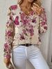 Neues bedrucktes V-Ausschnitt-Oberteil Damen beliebter Pullover Langarm Frühling und Herbst Pullover