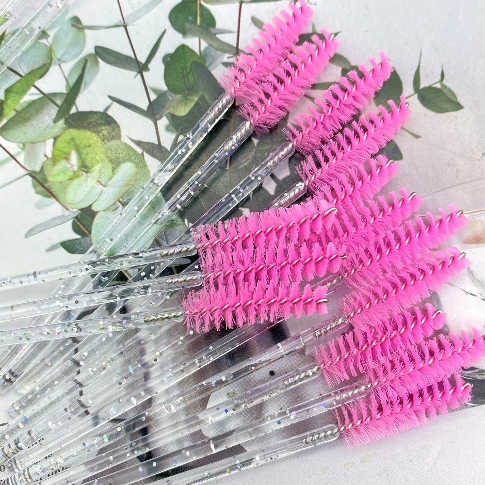 50pcs Eyelashes Brush Plastic Handle Makeup Brush Mascara Wands Eyelash Extension Tool Supplies Applicator
