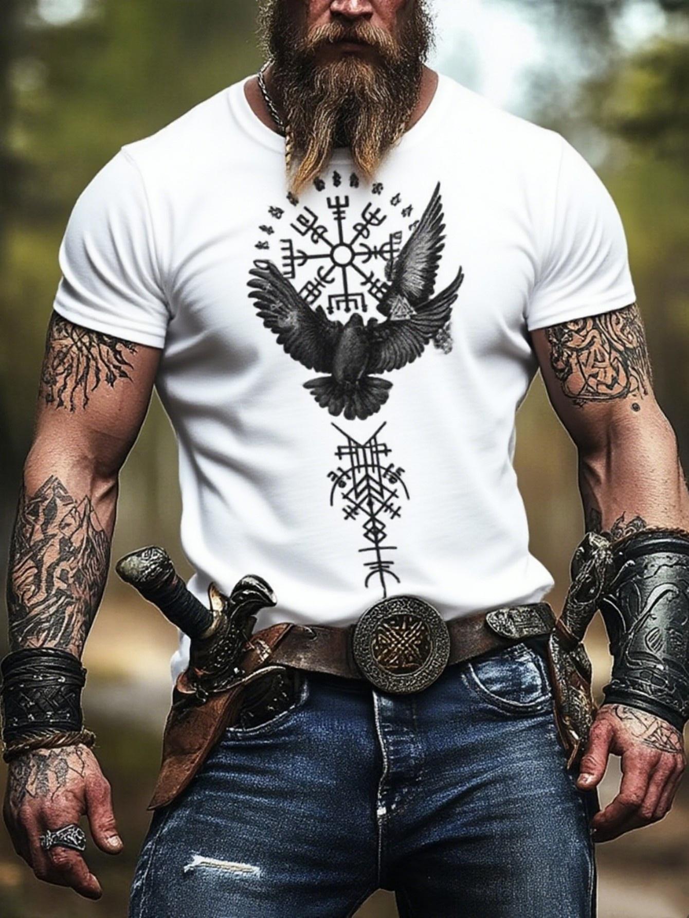 Men S Graphic Tee in Scandinavian Style M
