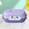 Lunch Box Durable Cartoon Design Bento Box Leak-Proof Double-layer Insulation Food Container for Kids Adults