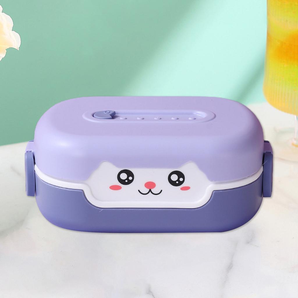 Lunch Box Durable Cartoon Design Bento Box Leak-Proof Double-layer Insulation Food Container for Kids Adults