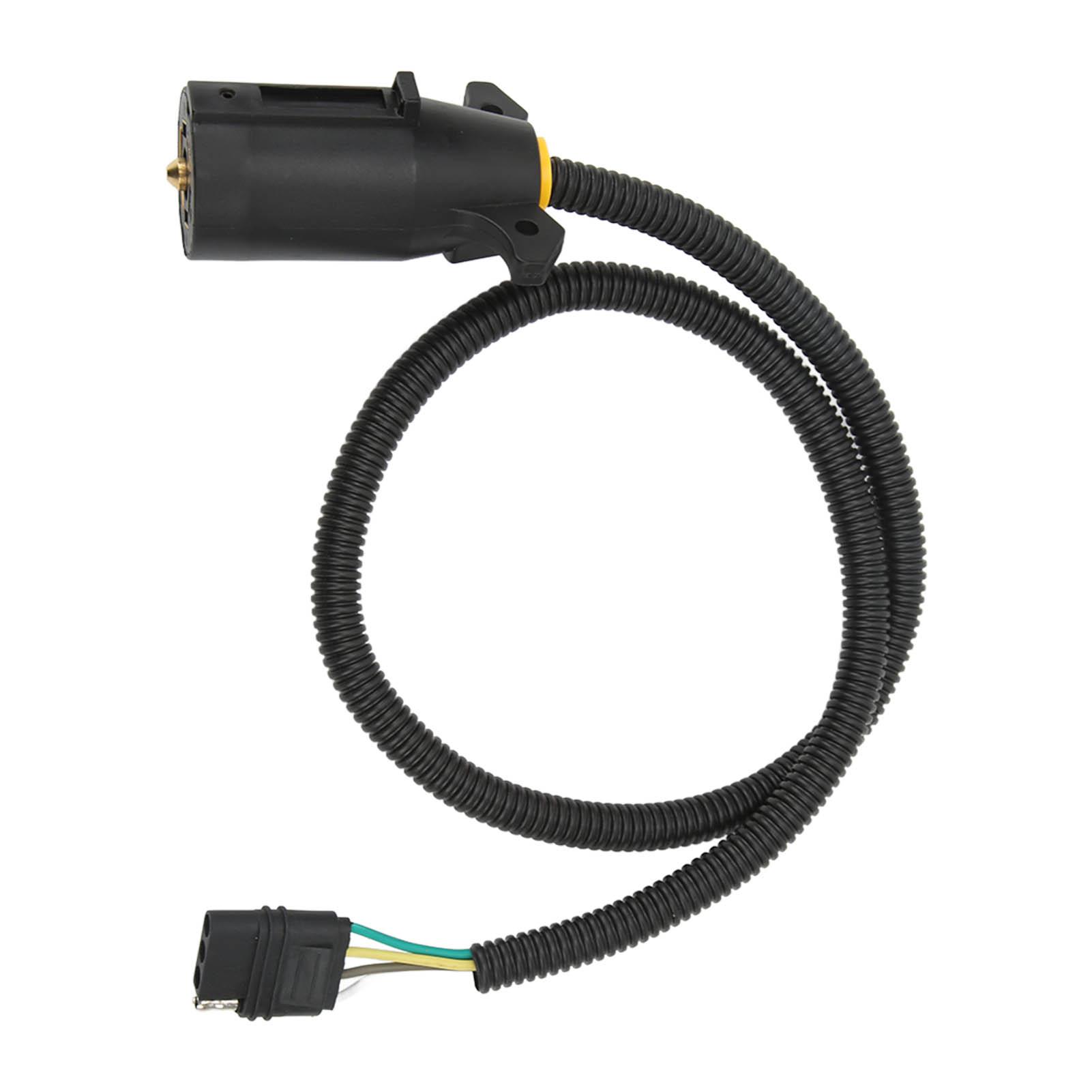 7 Way Round to 4 Way Flat Trailer Connector Cable Brake Light Control Wiring Harness