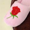 Fashion New Rose Embroidered Soft Bottom Plush Cotton Home Indoor Silent Anti Slip Cotton Slippers
