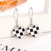 Ladies Elegant Plaid Love Heart Eardrop Earrings