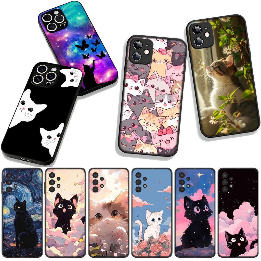 Cover for Huawei P30 P20 P10 Mate 10 20 Pro Lite Y9A Y8S P Smart Y7 Y9 Prime Y6 Casing Phone Case Cartoon Kitten Cat Meow