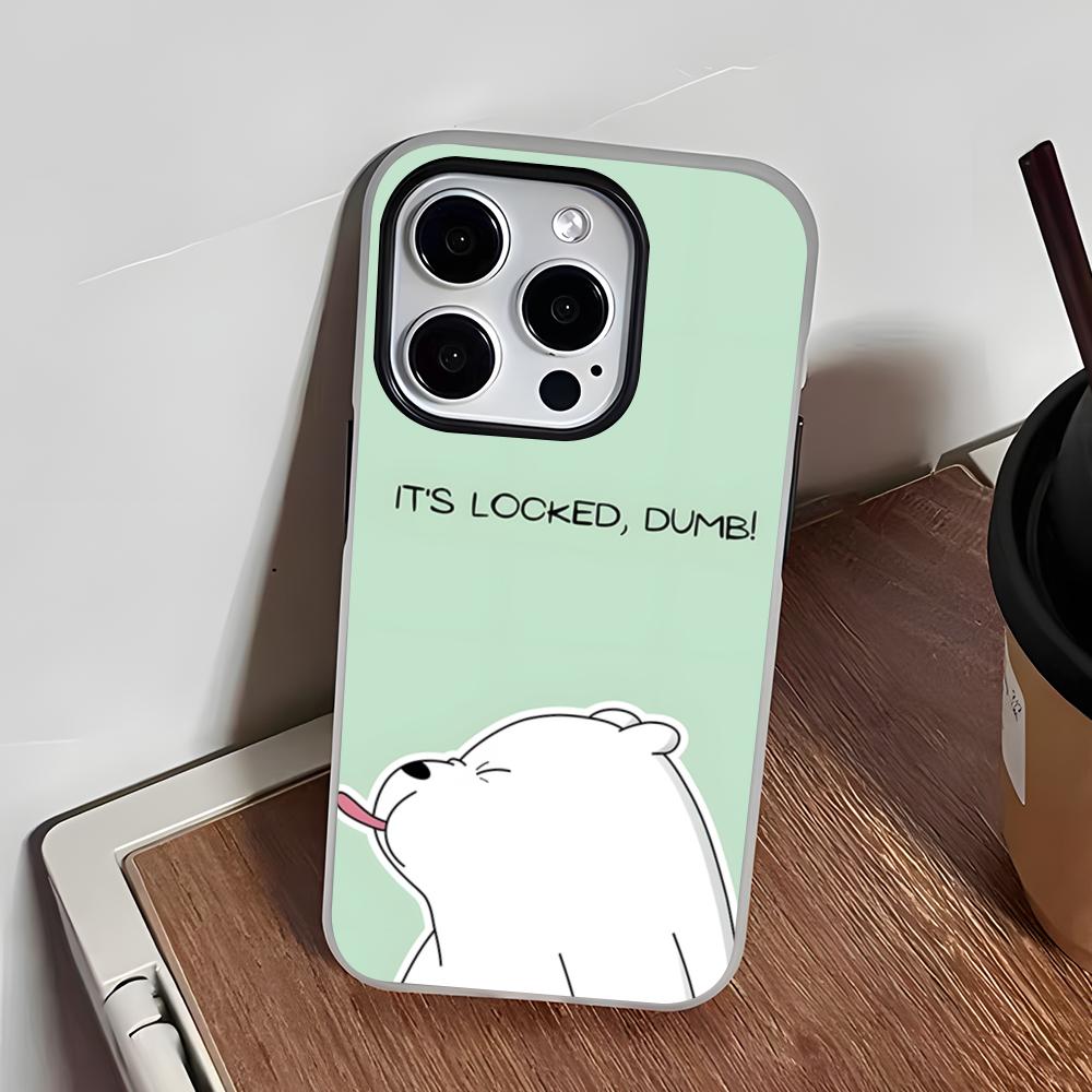 Ice Bear Phone Case For IPhone 17 Air 16 E 15 14 Plus 13 12 11 Pro Max Jelly 2 In 1 Protective Case