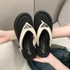 Flip-flops Women's Outer Wear 2025 New Summer Soft Flat-bottomed Beach Shoes Fashion Pinch Foot Cool Slippers