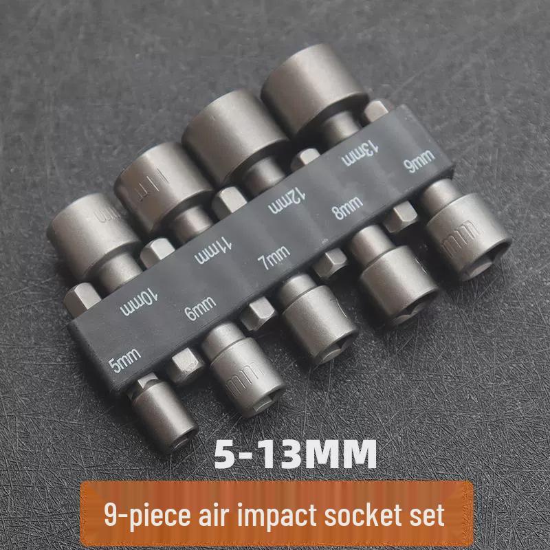 Hexagonal Handle Electric Screwdriver Set, 6.35mm Socket, Metric & Imperial, 9/14 Piece.