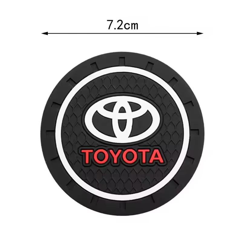 Toyota Car Cup Holder Coasters 2Pack, Anti-Slip Silicone Waterproof Auto Cup Mat, Universal Car Interior Accessories for Toyota