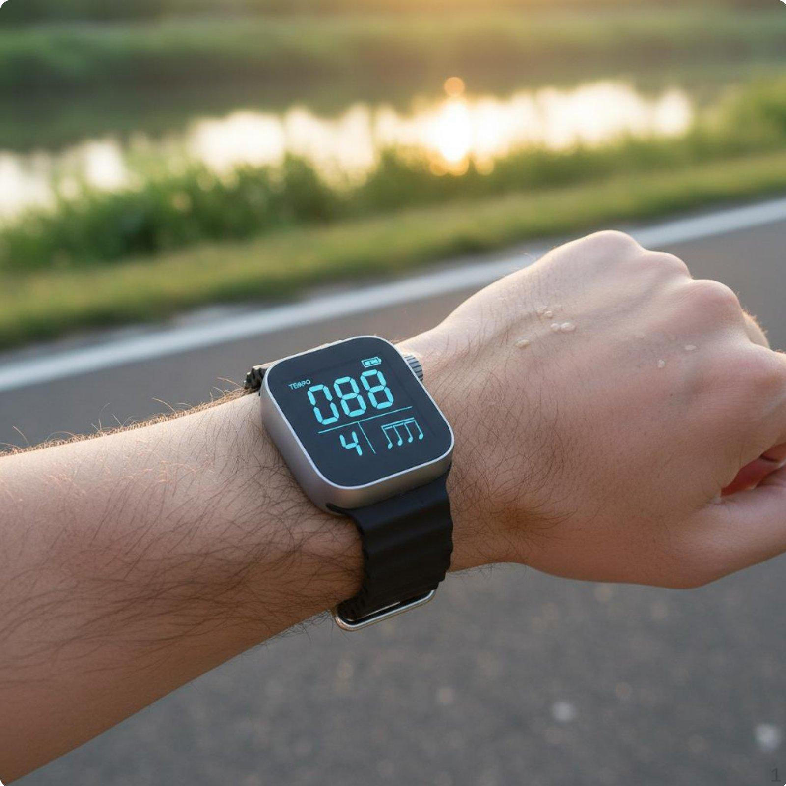 Vibrating Metronome Watch Long Life Wearable Silent Charging Digital Tempo for