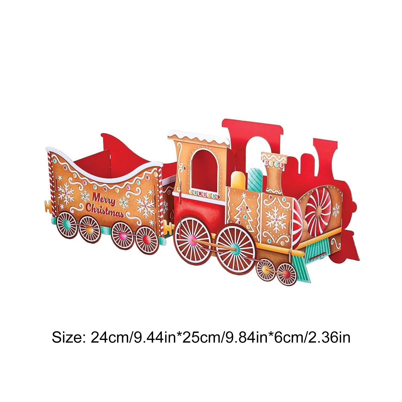 

Christmas Gift Train Christmas Train Decoration Festive Toy Set with Santa Gift Boxes Gingerbread Ornaments 2026 New Year Props S