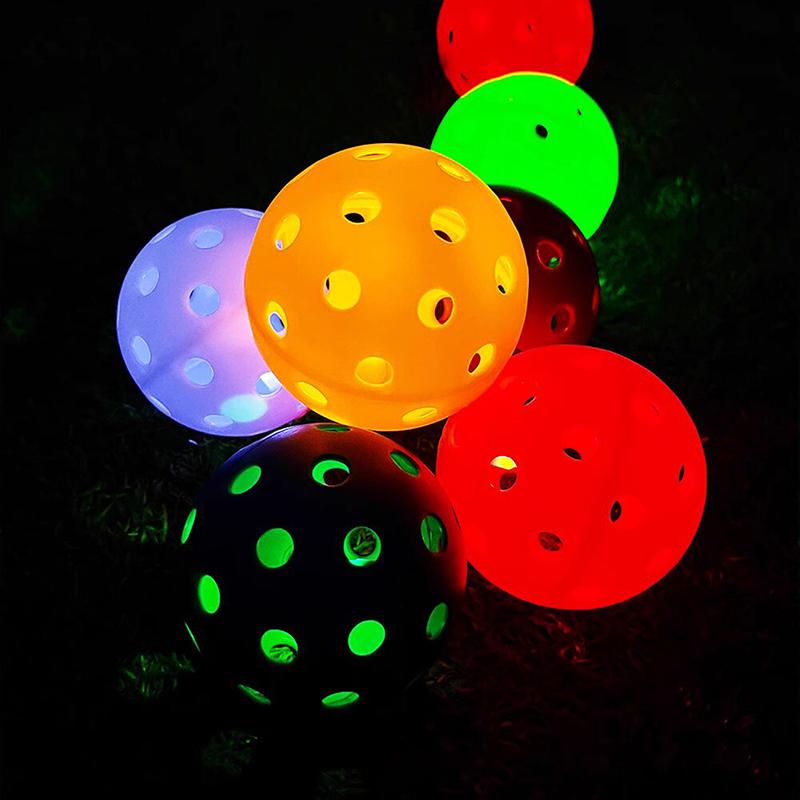 74Mm 40 Löcher Leuchtender Pickleball Langlebig Mehrfarbig Elastisch Senioren Tennis Leuchten Im Dunkeln Pe Ball Indoor Utdoor