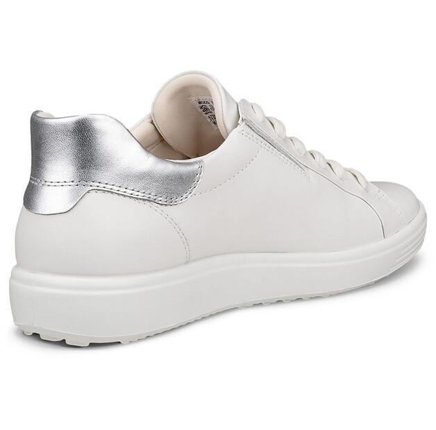 Women's Ecco Soft Easy Slip Low Premium-leather White