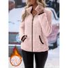 Damen S Lässiger Fleece Reißverschluss Strickjacke Sweatshirt Mantel