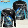 Men's T-Shirt Fishing Pattern Fashion Autumn Long Sleeve Casual Comfortable Boys Top Outdoor Sportswear Children's Clothing