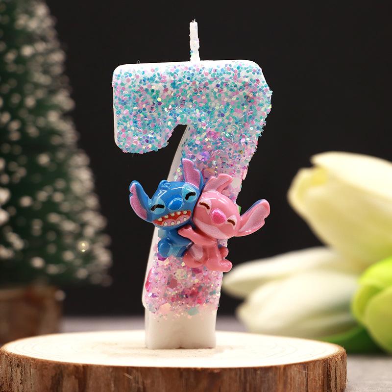 Stitching Cartoon Digital Candles Double Color Birthday Party Festival Exquisite Candle Cake