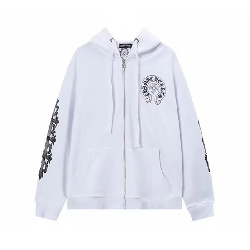 833 CHROME HEARTS Podzim a zima 2026 Nová nadměrná velikost Klasický styl Logo Zip s kapucí Mikina, Vhodná pro páry k nošení