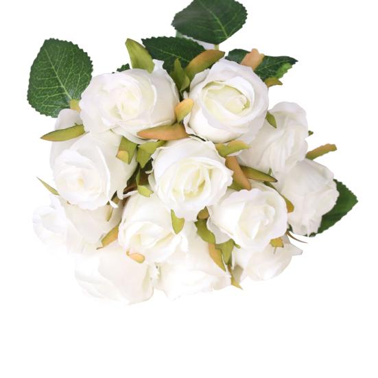 12Pcs/Bouquet Artificial Rose Wedding Flower Arrangement DIY Home Party Decor