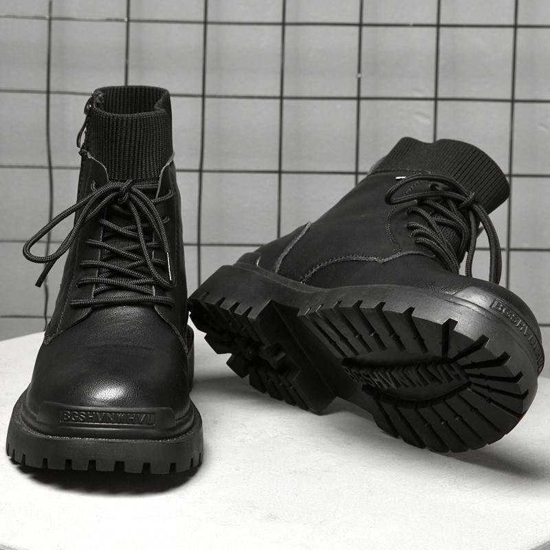 Vintage Style Mens Motorcycle Boots Handmade Side Zipper Man Ankle Boots Casual Leather — фото 4