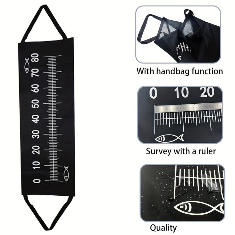 Portable Protections Pad Fishing Unhooking Mat with Tape Measure Landing Mat Foldable Outdoor Fishing Tool Equipment