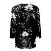 Women's Fashion Casual Three-quarter Sleeve Floral Print Round Neck Top