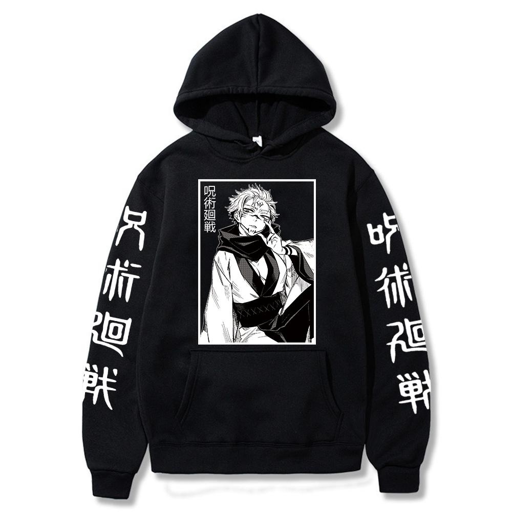 Heiße Jujutsu Kaisen Print Anime Grafik Hoodies Vintage Übergroßes Kapuzensweatshirt Lange Ärmel Baumwoll-Hoodie Herren Damen Kleidung