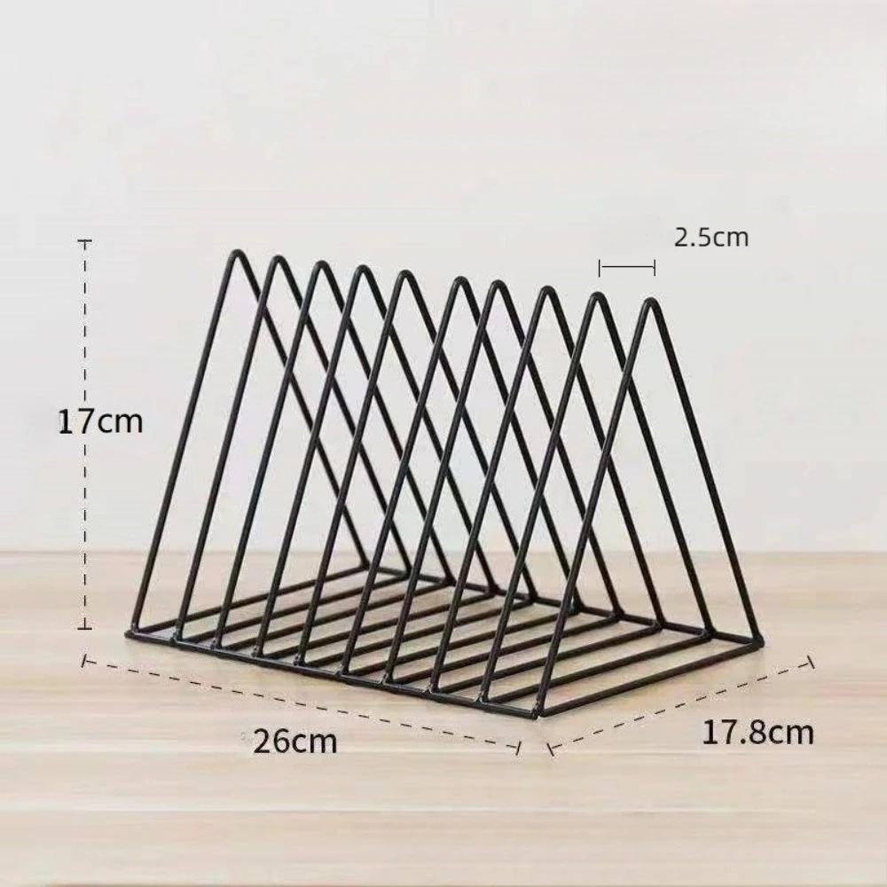 Vinyl Record Holder 9 Slot Metal Storage Rack Vinyl Albums Storage Organizer Magazine Book CD Album Triangle Display Rack Record