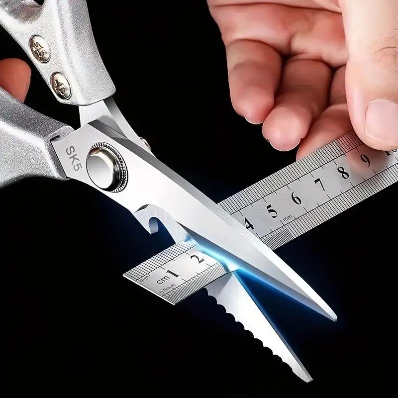 Multi-Function Kitchen Scissors Heavy Duty Sharp Stainless Steel Sliver Apartment Kitchen Accessories Cooking Shears for Chicken Meat Fish Poultry