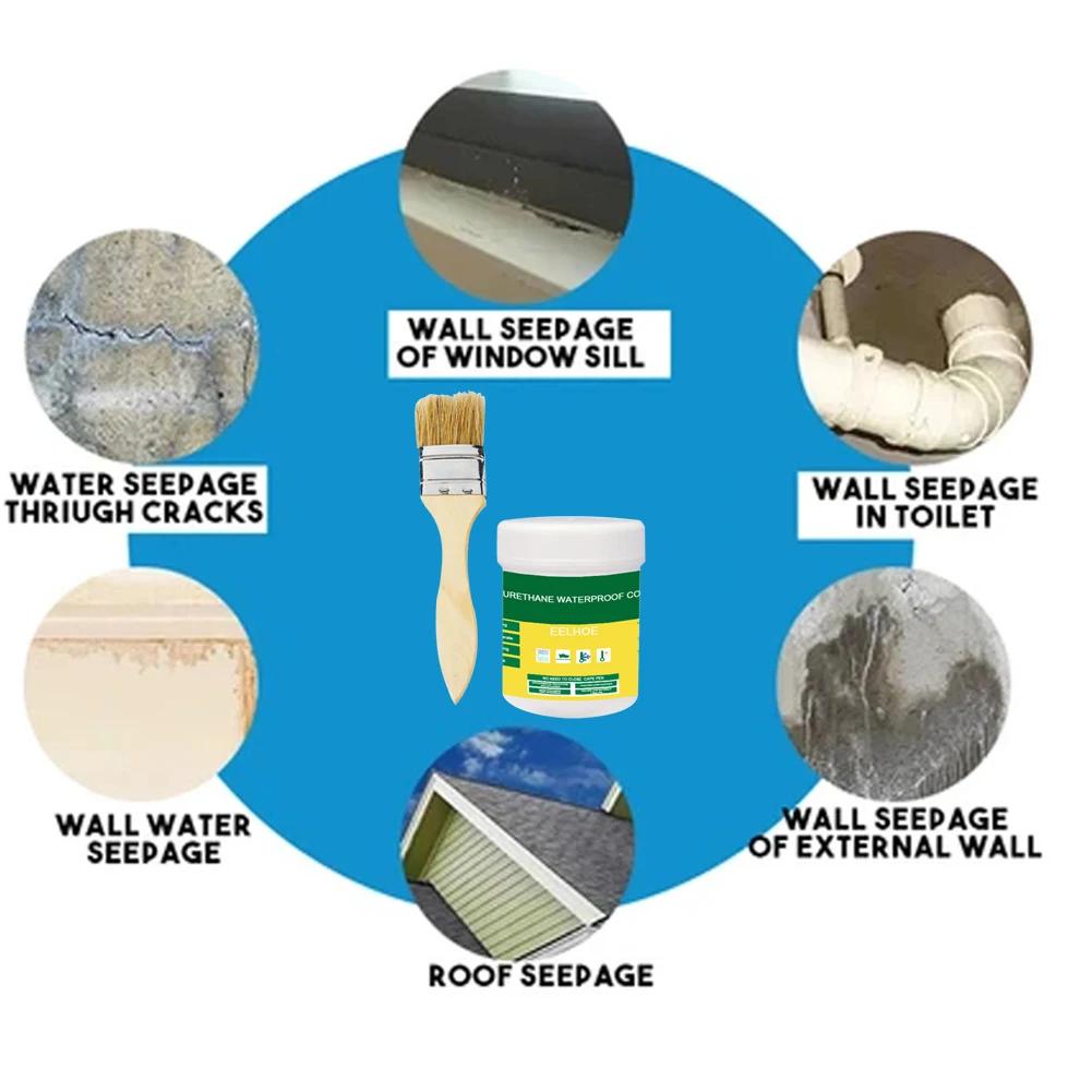 30/100g/300g Waterproof Agent Bathroom Toilet Anti-leak Invisible Paste Sealant Leak-trapping Repair Tools with Brush for Wall