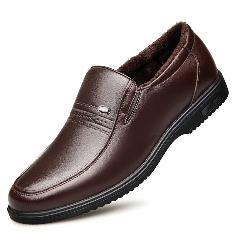Men's leather shoes autumn new soft-soled soft-faced outdoor comfortable casual shoes medium and old non-slip dad shoes men