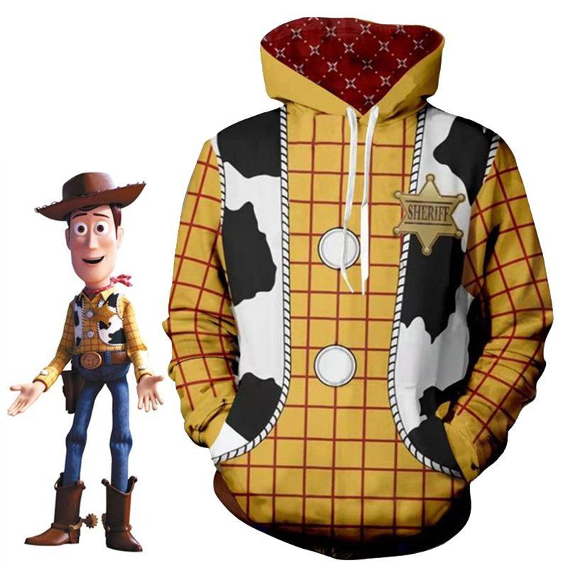 Toy Story 4 Cowboy Sheriff Woody Pattern Pullover Hoodie Sweatshirt With Vibrant 3d Digital Print