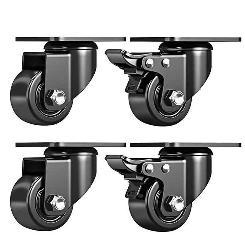 

ABWR-2 Inch 2 Swivel Wheels + 2 Brake Wheels Heavy-Duty Swivel Casters Industrial Heavy-Duty Nylon Wheels 600Kg Load Capacity чорний