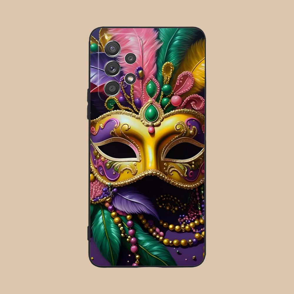 

Mardi Gras Carnival Phone Case for Samsung Galaxy A56 55 54 53 52 51 36 35 34 23 16 15 5G Soft TPU Shockproof Cover Galaxy A51 5G