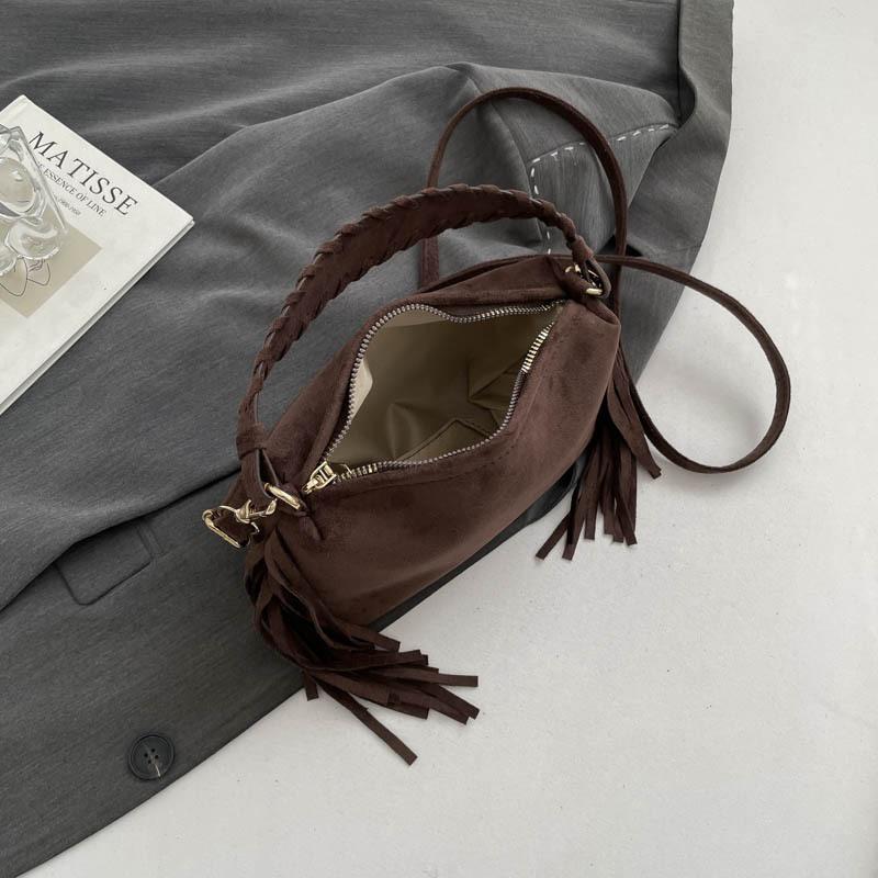 Retro High-end Texture Women's Bag, Retro Fashionable and Elegant Fringed Handbag, Crossbody Bag