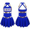 Girls Carnival Party Halloween Cosplay Cheerleading Uniform Outfit Sleeveless Crisscross Back Dress