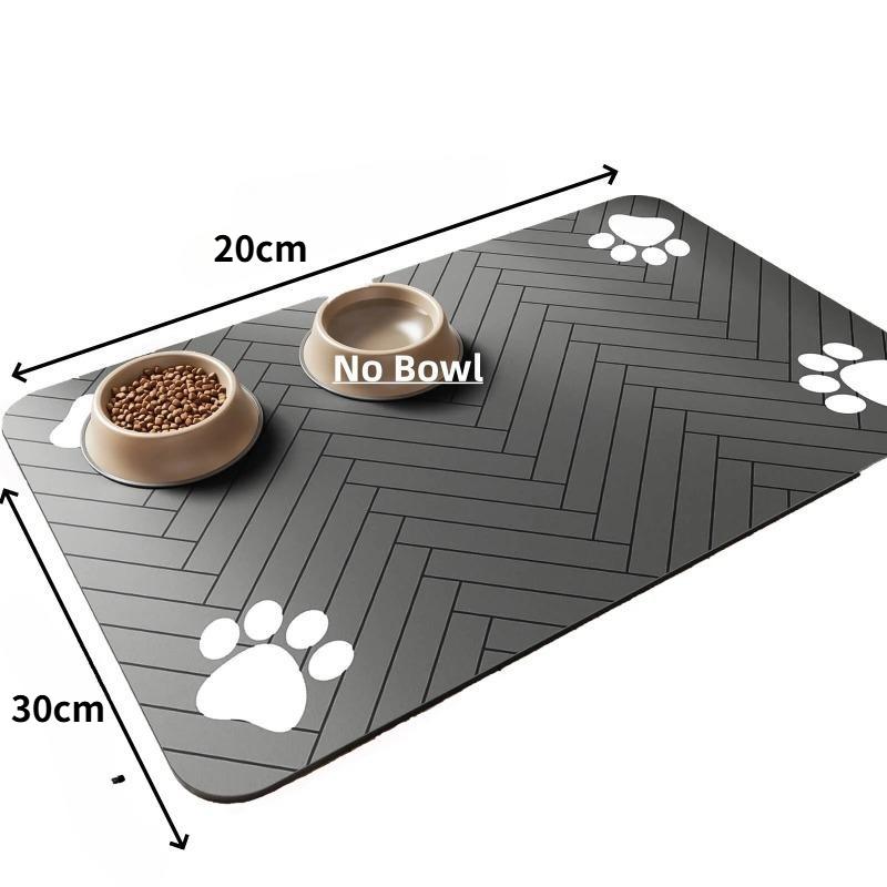 

Коврик для кормления домашних животных - впитывающий коврик для мисок с едой и водой, с водонепроницаемой резиновой основой, быстросохнущий коврик для воды для собак и кошек 20*30cm темно серый