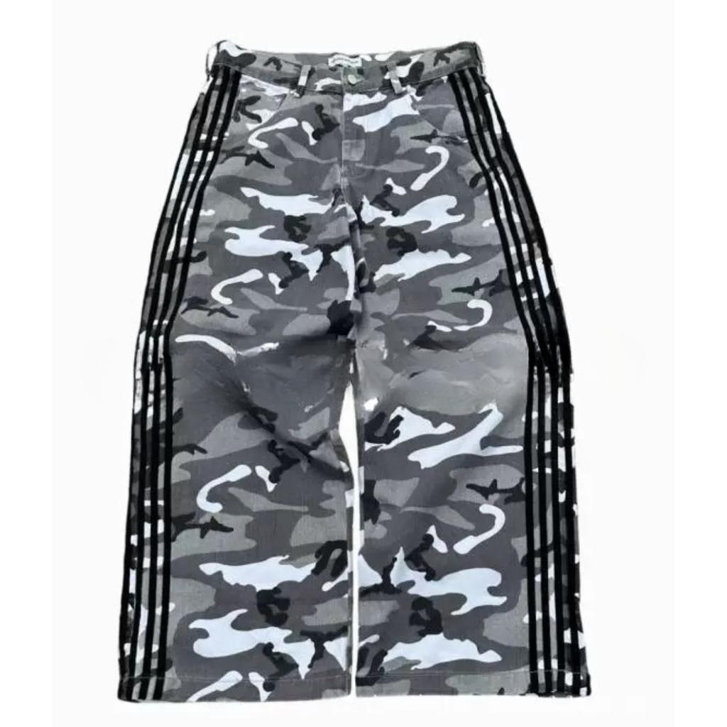 ZYLLO Y2K Baggy Jeans High Quality Embroidered Striped Harajuku Sweatpants Men Women Hip Hop Streetwear Casual Wide Leg Denim Pants