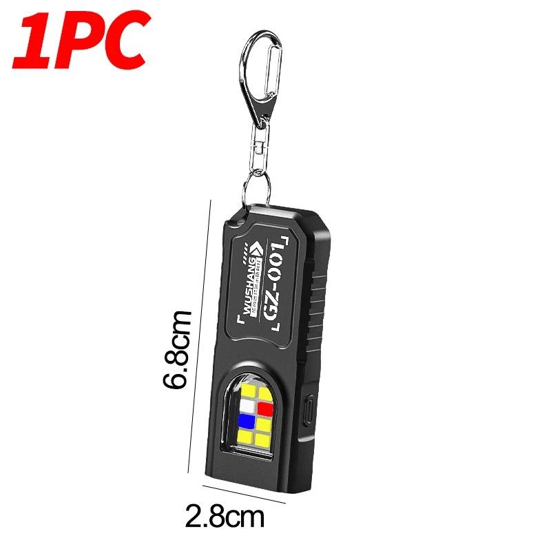 Mini Keychain Lamps USB Charging Head Torch Light Waterproof Hiking Camping Lights Protable Rechargeable Keychain Flashlights