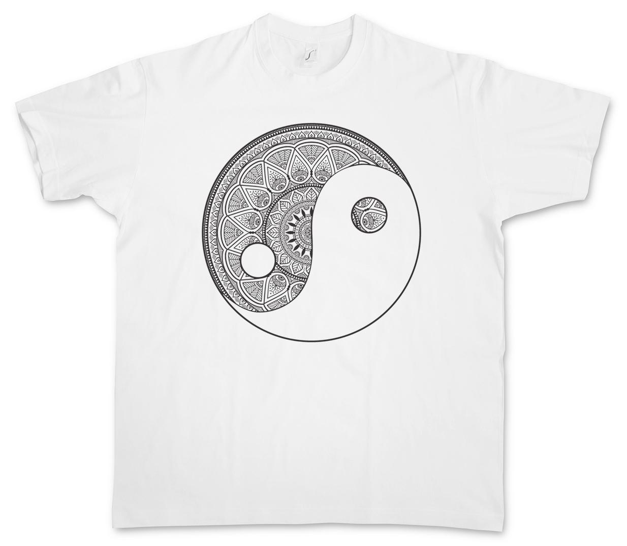 MANDALA YIN YANG T-SHIRT Yantra Hinduism Buddhism Buddhism Hinduism Hindu- S