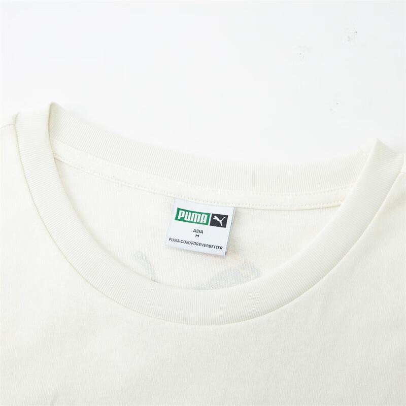 Puma Crew Neck Printed Short Sleeve T-Shirt Unisex Tops White 631503-65