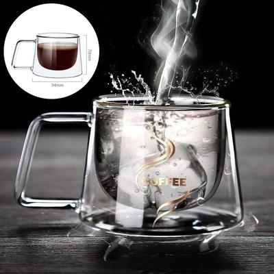 1/2PCS Double Wall Glass Coffee Mug Heat Resistant Tea Milk Juice Coffee Water Espresso Cup Thermo Insulated Cup for Household