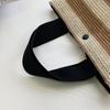 Summer Stripe Straw Bag Dam Casual Liten Väven Handväska Stor kapacitet Handgjord Strandrotting Tygväska