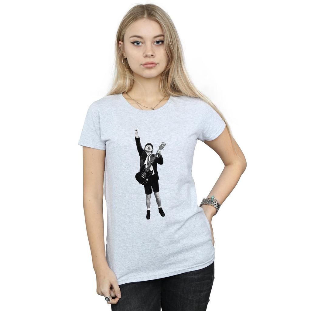 AC/DC Womens/Ladies Angus Young Cut Out Cotton T-Shirt