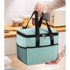 Green Lunch Insulated Tote Bag Multifunctional Waterproof with Phone and Cutlery Compartments 24x18x21cm Lunch Bag